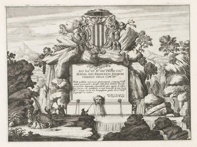 Fontana con dedica e stemma di Giovanni Francesco Negroni da Anonymous