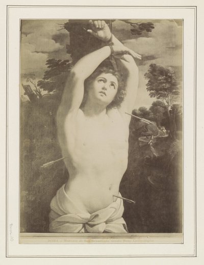 Fotoreproduzione di un dipinto di Guido Reni, rappresentante il martirio di San Sebastiano da Anonymous