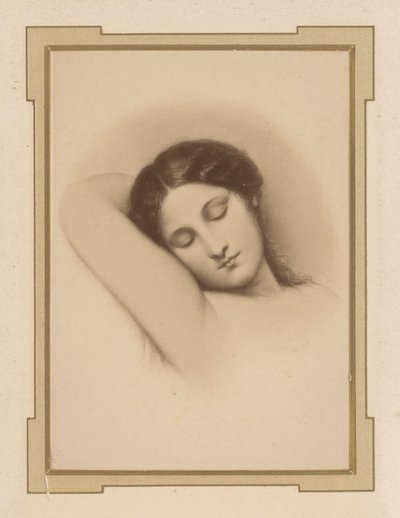 Riproduzione fotografica di un disegno di una donna dormiente da Anonymous