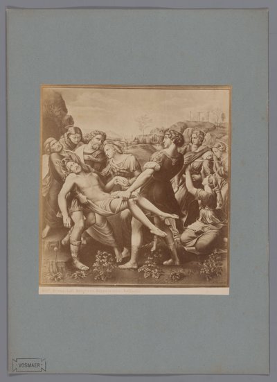 Fotoreproduzione del dipinto Deposizione di Raffaello, nella collezione della Galleria Borghese a Roma da Anonymous