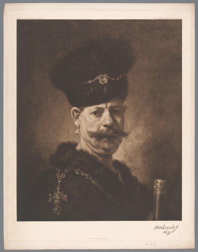 Riproduzione fotografica del dipinto Ritratto di un uomo di Rembrandt [?], coll. Hermitage a San Pietroburgo da Anonymous