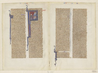 Frammento di una Bibbia, il libro dei Re, capitolo 2: Davide si inginocchia davanti a Saul da Anonymous