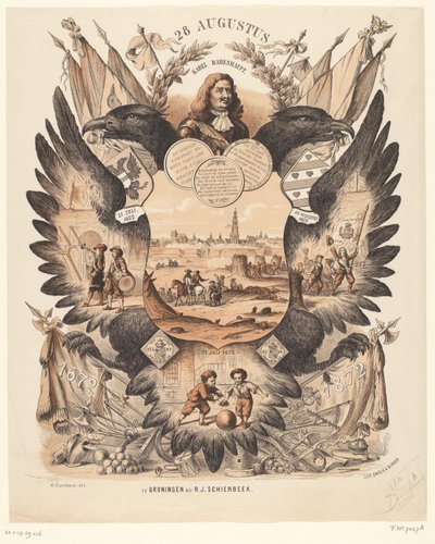 Targa commemorativa per la celebrazione dei 200 anni dalla liberazione di Groningen 1672-1872 da Anonymous