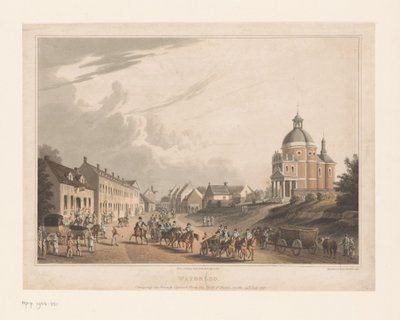 Vista di Waterloo dove le truppe francesi spostano un cannone da Anonymous