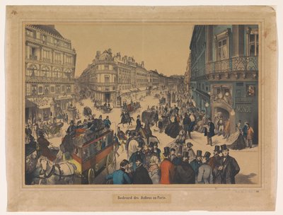 Veduta del Boulevard des Italiens a Parigi da Anonymous