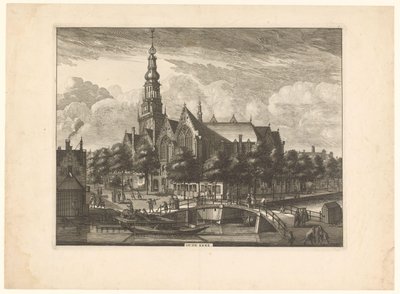 Vista della Chiesa Vecchia di Amsterdam dal Oudezijds Voorburgwal da Anonymous