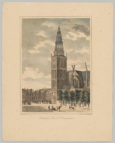 Vista della torre della Oude Kerk ad Amsterdam da Anonymous