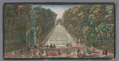 Vista delle cascate del giardino del Château de Marly da Anonymous