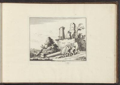 Veduta delle rovine della tomba degli Orazi e Curiazi a Roma da Anonymous