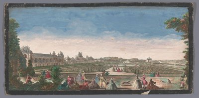 Vista sul giardino e il Palais de Fontainebleau da Anonymous