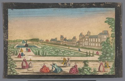 Vista sul giardino e il Palazzo di Fontainebleau da Anonymous