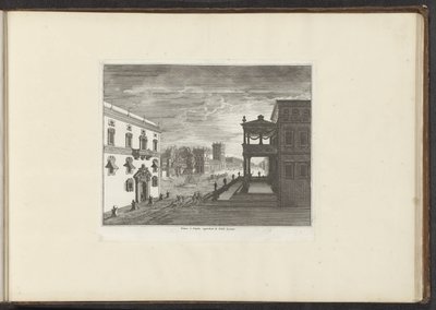 Veduta di un palazzo a Napoli al tramonto da Anonymous