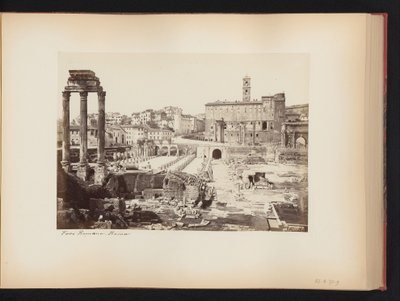 Veduta del Foro Romano con il tempio di Castore e Polluce a Roma, Italia da Anonymous