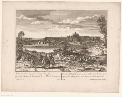 Veduta del Palazzo di Versailles e di una parte della città da Anonymous