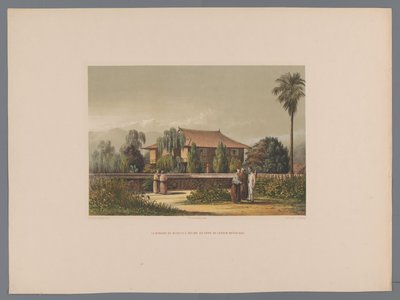 Veduta della casa del medico di Deshima, con il giardino botanico in primo piano (Souvenir du Japon, serie: Vues d