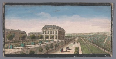 Vista sulla terrazza con alberi di arancio del Chateau de Belle-Vue a Meudon da Anonymous