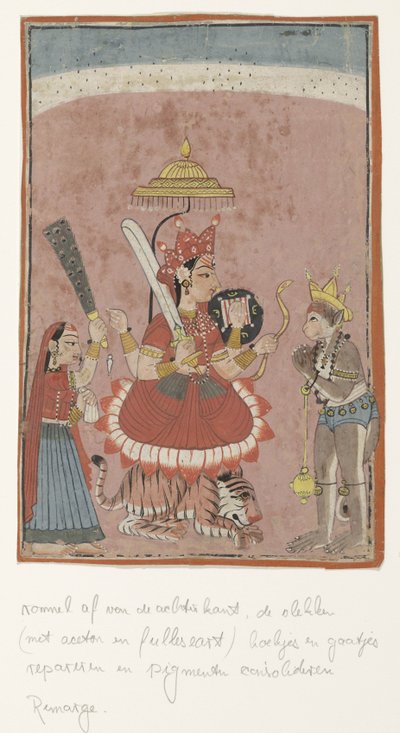 Dea Durga e Hanuman da Anonymous
