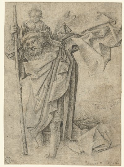 San Cristoforo con il Bambino Gesù da Anonymous