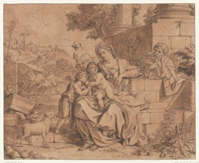 Sacra Famiglia presso una rovina da Anonymous