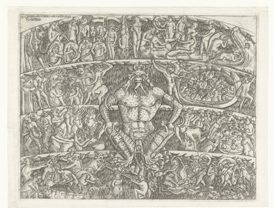Inferno con Satana e punizione dei peccatori da parte dei demoni da Anonymous