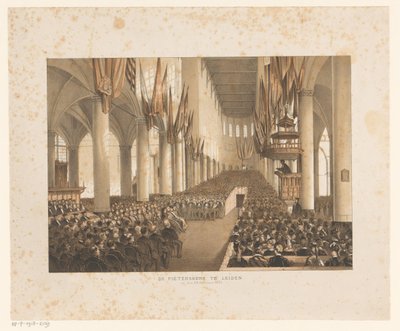 Interno della Pieterskerk a Leida durante il terzo centenario dell