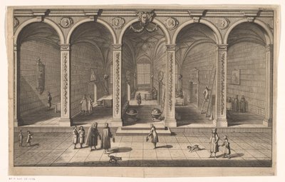 Interno della biblioteca comunale di Danzica da Anonymous