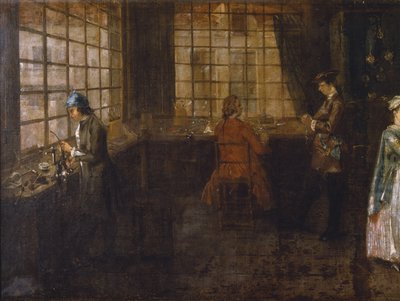 Interno di un negozio di orologiai (dettaglio) da Anonymous