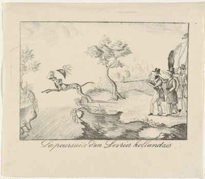 Caccia a un levriero, 1830 da Anonymous