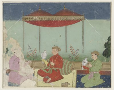 Jahangir seduto sotto un baldacchino su una terrazza da Anonymous