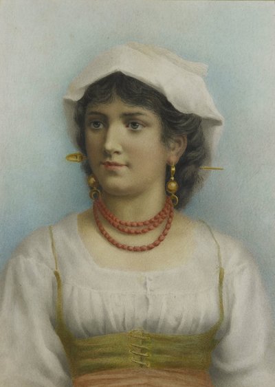 Giovane donna in costume tradizionale da Anonymous