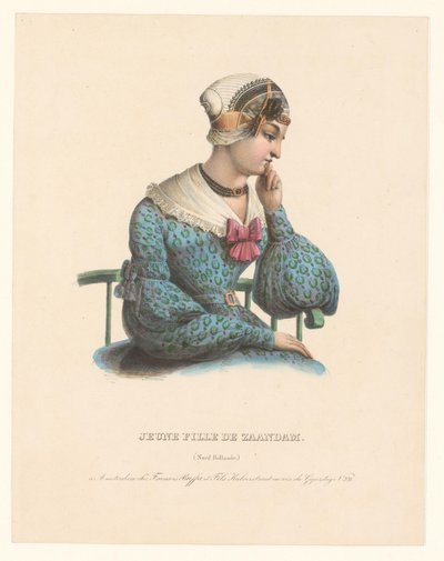 Giovane donna in costume tradizionale di Zaandam da Anonymous
