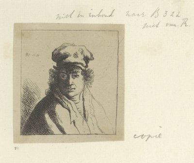 Giovane con capelli ricci e un berretto da Anonymous