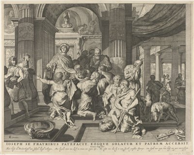 Giuseppe si rivela ai suoi fratelli (Ioseph se fratribus patefacit, eosque solatur et patrem accersit) (Bibbia reale) da Anonymous