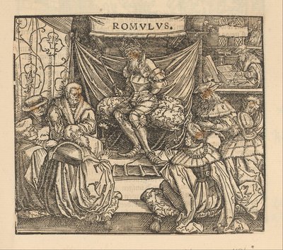 Giulio Cesare in una riunione del consiglio e Cicerone che scrive sullo sfondo da Anonymous