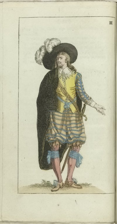 Gabinetto di moda e gusto 1791, tav. IIII: Un Petit maitre della prima metà del 1600 da Anonymous