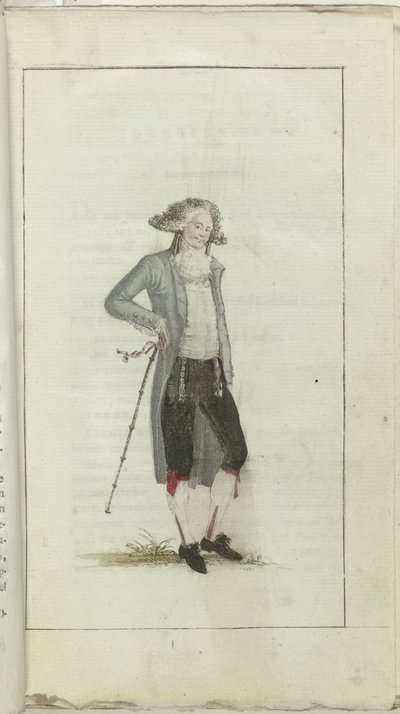 Gabinetto di moda e gusto 1791, pl. I: Petit Maitre da Anonymous