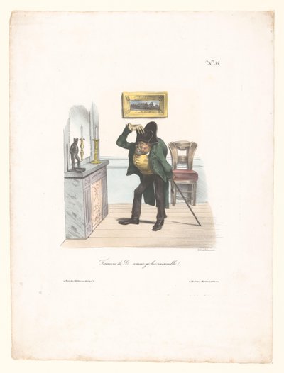 Caricatura di un uomo che vuole sembrare Napoleone da Anonymous