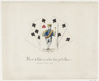 Re Leopoldo I come il re di cuori, 1831-1832 da Anonymous