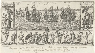Copia del frontespizio originale per il diario di viaggio di Houtman nelle Indie Orientali, 1598 da Anonymous