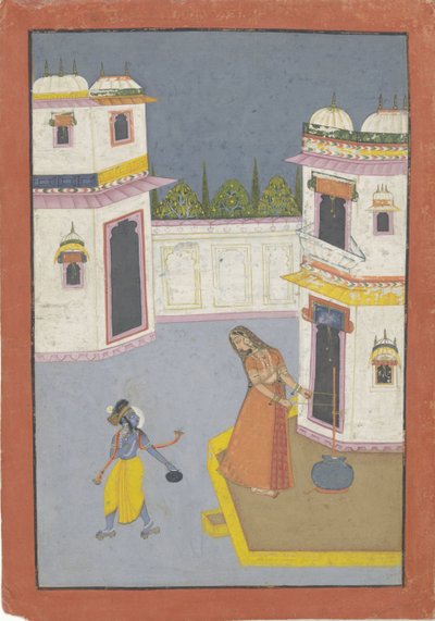 Krishna ruba il burro da Yasoda che sta zangolando da Anonymous