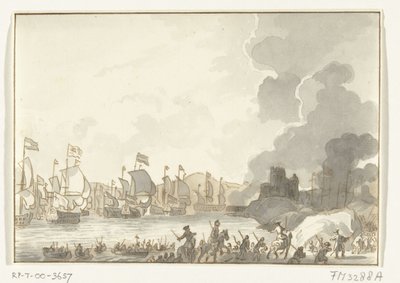Sbarco della flotta inglese e olandese a Cadice, 1702 da Anonymous