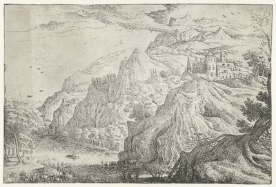 Paesaggio con castello e fiume (serie di sette paesaggi) da Anonymous