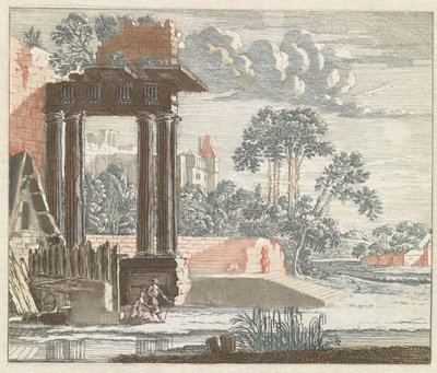 Paesaggio con rovine classiche lungo l
