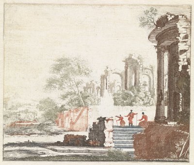 Paesaggio con due rovine romane da Anonymous