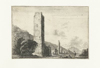 Paesaggio con torre quadrata da Anonymous