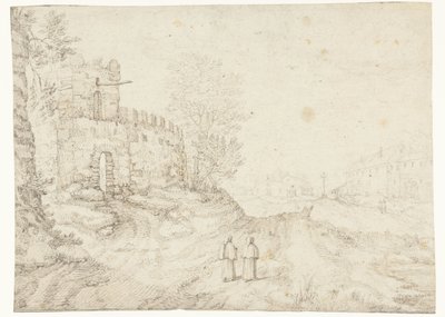 Strada di campagna lungo il muro della città e il monastero da Anonymous