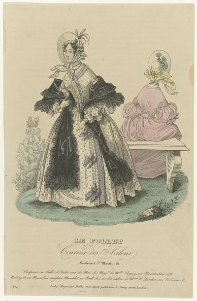 Le Follet, Courrier des Salons, ca. 1836, No. 520: Cappello in paglia da Anonymous