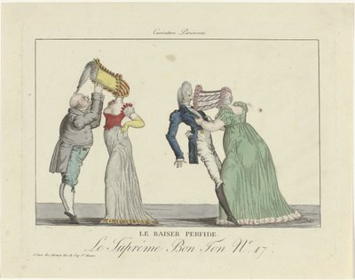 Le Suprême Bon Ton. Caricatura Parigina, 1800-1815, No. 17: Il bacio perfido da Anonymous