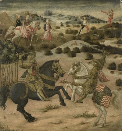 Leggenda di un cavaliere (pannello finale di un cassone) da Anonymous