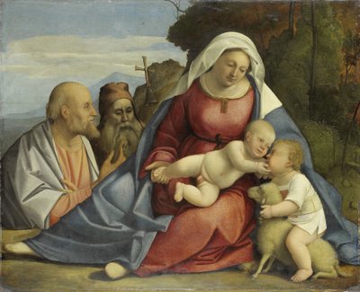Madonna col Bambino e il piccolo Giovanni Battista e i santi Pietro e Antonio da Anonymous
